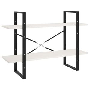 vidaXL bogreol med 2 hylder 100x30x70 cm massivt fyrretr&aelig; hvid