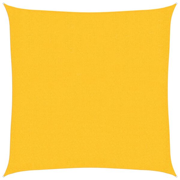 vidaXL solsejl 2,5x2,5 m 160 g/m² HDPE gul