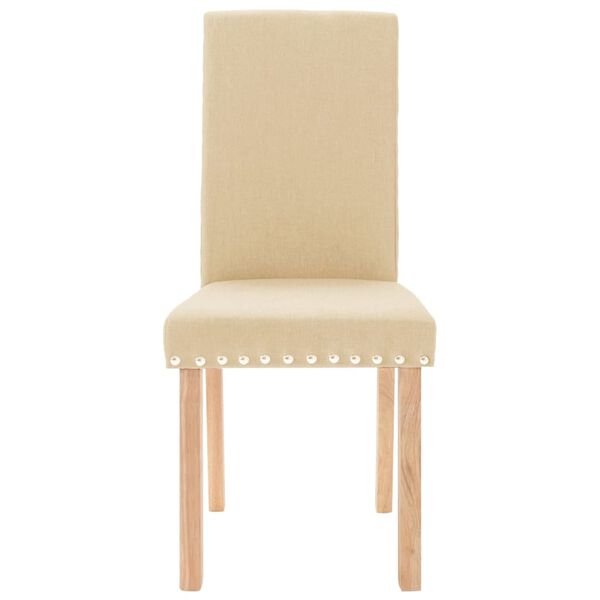 vidaXL spisebordsstole 2 stk. stof cremefarvet