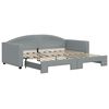 vidaXL daybed med udtr&aelig;k 90x190 cm stof lysegr&aring;