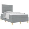 vidaXL Box spring seng med madras Lysegr&aring; 120 x 200 cm Stof