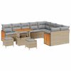 vidaXL Havesofa S&aelig;t 13 stk. 9-Antal s&aelig;der Beige og lys gr&aring; polyrattan