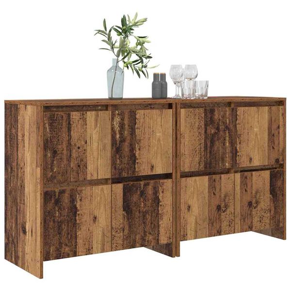 vidaXL Sideboards 2 pcs Gammelt tr&aelig; 70 x 41 x 75 cm Konstrueret tr&aelig;
