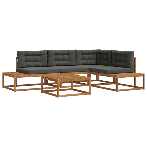 vidaXL Udend&oslash;rs sofagruppe 5 Stk Naturlig og Antracit