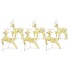 vidaXL LED Rensdyr 6 stk. 180 LED'er Guld 44 x 18 x 65,5 cm PET