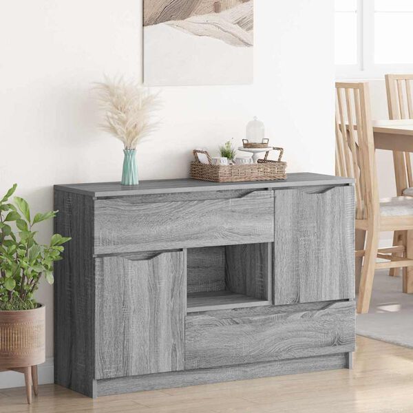 vidaXL Sideboard med skuffe Gr&aring; Sonoma 100 x 30 x 65,6 Konstrueret tr&aelig;