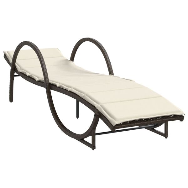 vidaXL liggestole 2 stk. med bord polyrattan brun