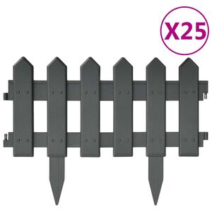 vidaXL bedhegn 25 stk. 10 m PP antracitgr&aring;