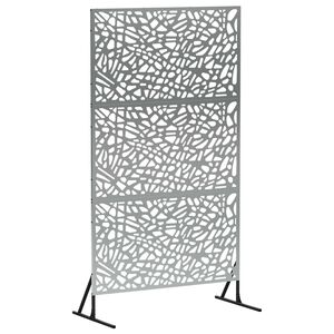 vidaXL Privatlivssk&aelig;rm 100 x 50 x 180 cm Galvaniseret st&aring;l S&oslash;lv