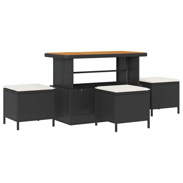 vidaXL Havesofa S&aelig;t 10 pcs Sort og cremefarvet 110 x 55 x 71 cm