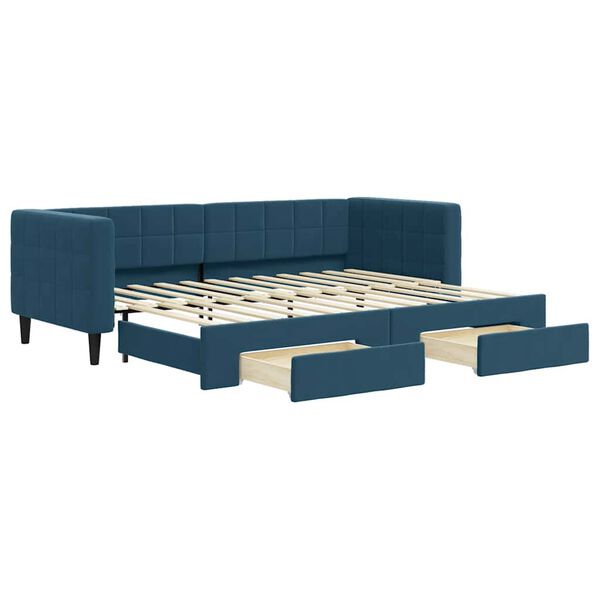 vidaXL daybed med udtr&aelig;k og skuffer 80x200 cm stof bl&aring;