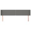 vidaXL sengegavl med kanter 203x16x78/88 cm stof m&oslash;rkegr&aring;