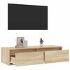 vidaXL tv-bord med LED-lys 100X35,5x25 cm sonoma-eg