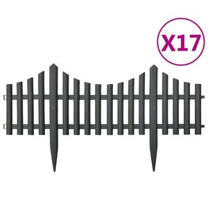 vidaXL bedhegn 17 stk. 10 m PP antracitgr&aring;
