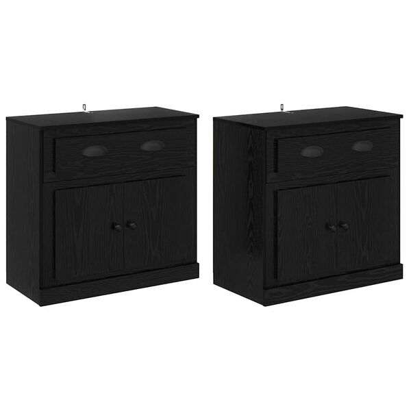 vidaXL Sideboards 2 pcs Sort eg 70 x 35,5 x 67,5 cm Konstrueret tr&aelig;