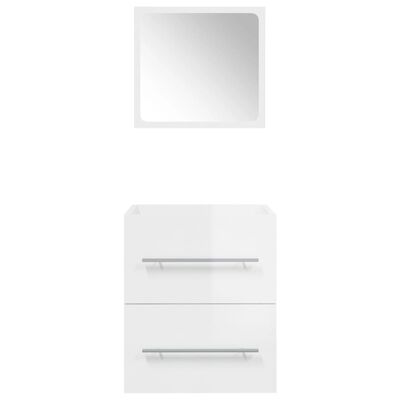 vidaXL badeværelsesskab med spejl 41x38,5x48 cm hvid højglans