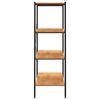 vidaXL reol med 4 hylder 80x40x130 cm sort og egetræsfarvet