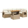 vidaXL sofas&aelig;t til haven 6 dele med hynder polyrattan beige
