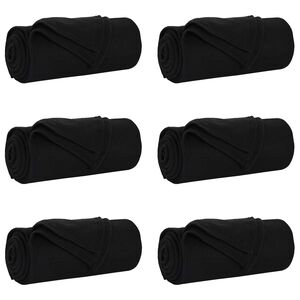 vidaXL Kastet&aelig;pper 6 stk. Sort 240 x 220 cm 4.28 kg Fleece