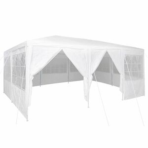 vidaXL Party Tent 600 x 400 x 266 cm Hvid Polyethylen