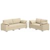 vidaXL Sofa 2 stk. Creme Stof