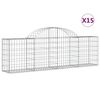 vidaXL buede gabionkurve 15 stk. 200x30x60/80 cm galvaniseret jern