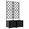 vidaXL Have Blomsterkrukke 2 stk. Sort 80 x 40 x 143 cm PP