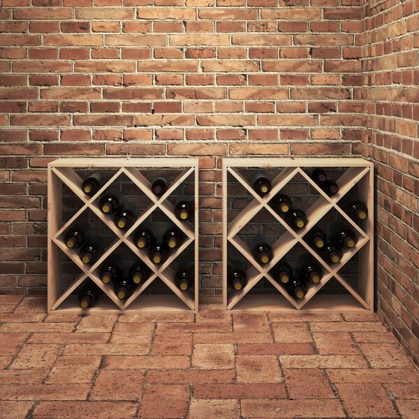 vidaXL Vinfad 2 pcs Naturfarvet 62 x 25 x 62 cm Massiv fyrretr&aelig;
