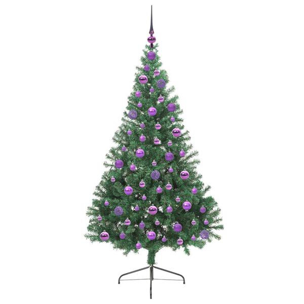vidaXL Kunstig Forbelyst Juletr&aelig; med 300 LED'er Gr&oslash;n 180 cm PVC