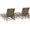 vidaXL Liggestol med pude 2 pcs Beige 35 x 35 x 32cm polyrattan