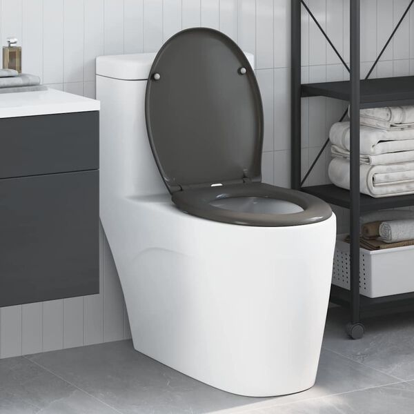 vidaXL Toilet s&aelig;de Antracit 44,8 x 37,3 x 4,2 cm Duroplast