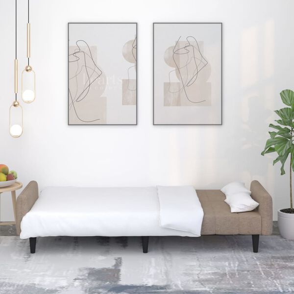 vidaXL 2-personers sovesofa mikrofiberstof gr&aring;brun