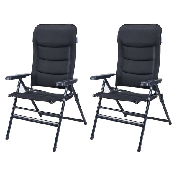 Campart Travel campingstole 2 stk. Torino 68x43,5x120 cm bl&aring;