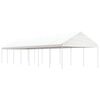 vidaXL pavillon med tag 15,61x4,08x3,22 m polyethylen hvid