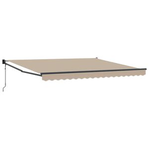 vidaXL Udtr&aelig;kkelig markise Beige 400 &times; 300 cm Polyester og metal
