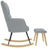 vidaXL gyngestol med fodskammel stof lysegr&aring;