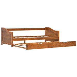 vidaXL sengstel udtr&aelig;ksseng 90 x 200 cm fyrretr&aelig; gyldenbrun