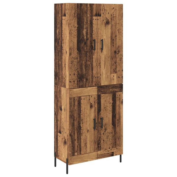 vidaXL Highboard Gammelt tr&aelig; 69,5 x 34 x 180 cm Konstrueret tr&aelig;