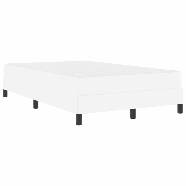 vidaXL Sengestel med madras Ren Hvid 120 x 200 cm Stof
