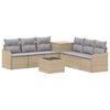 vidaXL Sofa S&aelig;t 8 stk. Beige og lys gr&aring; Poly Rattan og St&aring;l