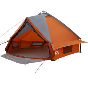 vidaXL Teepee telt til 6 personer Gr&aring; og orange 431 x 366 x 185 cm