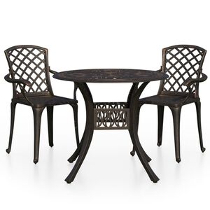 vidaXL bistros&aelig;t 3 dele st&oslash;bt aluminium bronzefarvet