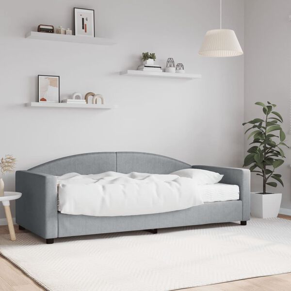 vidaXL daybed med madras 90x190 cm stof lysegrå