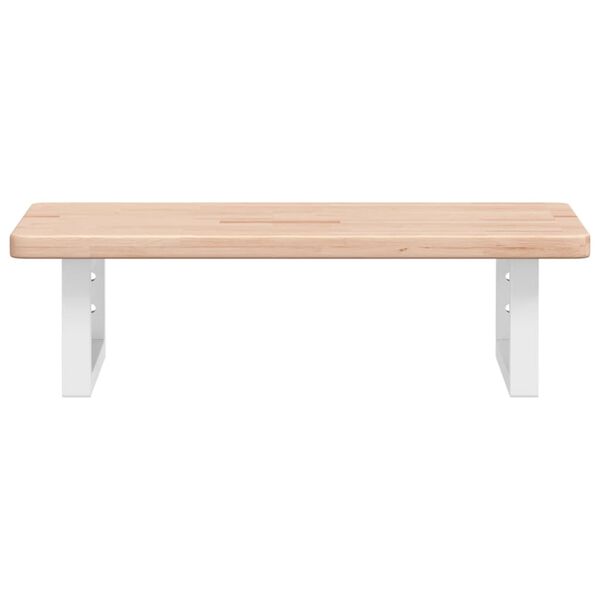 vidaXL badeværelseshylde stål og massivt egetræ