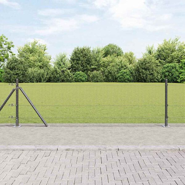 vidaXL Hegnsp&aelig;l Gr&aring; 50 x 0,4 m (19 x 19 mm mesh) St&aring;l og PVC