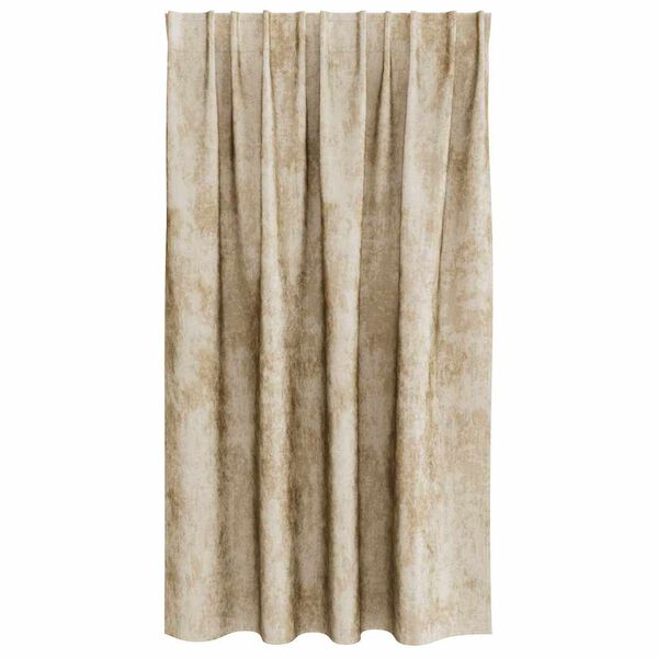 vidaXL Velour Gardiner med gardiner 2 pcs Creme 140 x 140 cm Fløjl