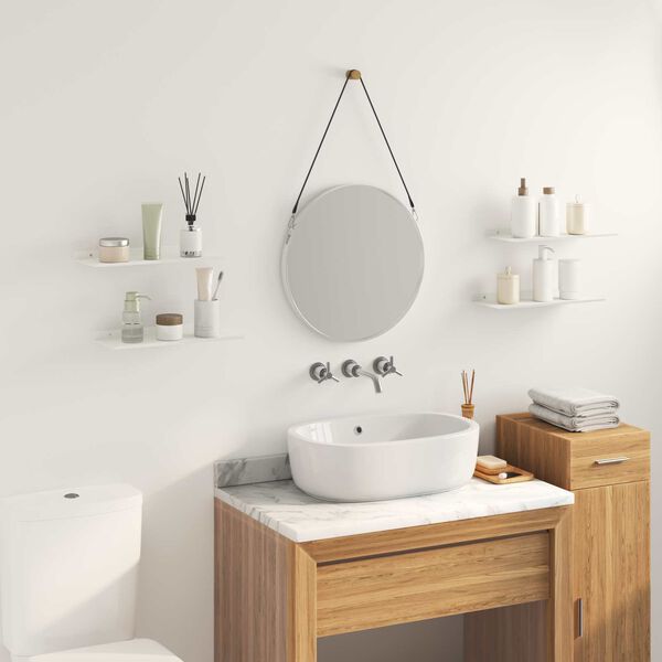 vidaXL Sv&aelig;vende hylde V&aelig;gmonteret 4 pcs Hvid 40 x 18 x 2,5 cm St&aring;l