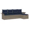 vidaXL Havesofa S&aelig;t 5 stk. Gr&aring; og Marinebl&aring; polyrattan