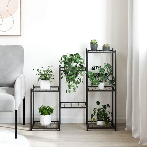 vidaXL blomsterstativ 83x25x80 cm jern sort