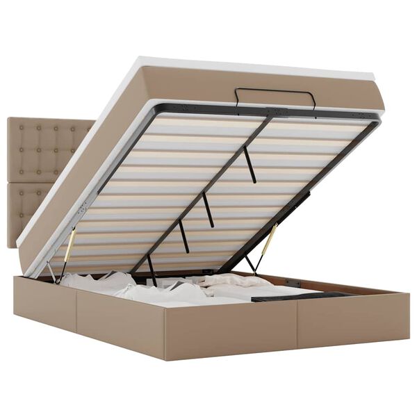 vidaXL osmannisk sengeramme med madras 140x190 cm kunstlæder